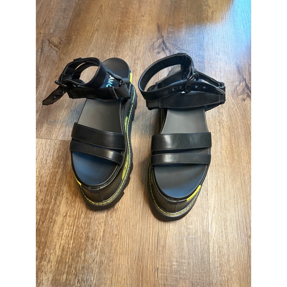 Lamoda Black Smiley Face Platform Sandals Chunky Flatform Rave Festival Shoes 6 - Picture 4 of 5